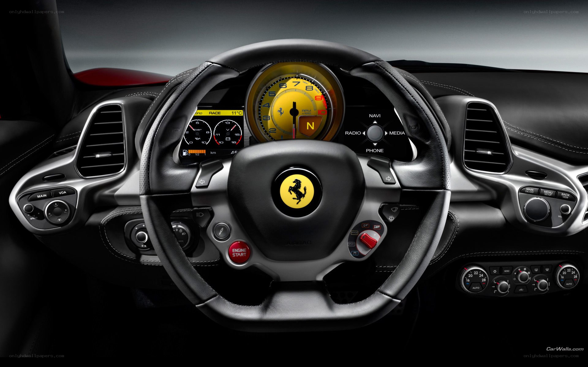 Ferrari steering wheel interior