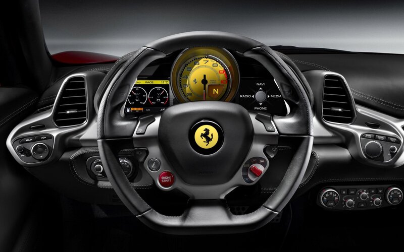 Ferrari steering wheel interior
