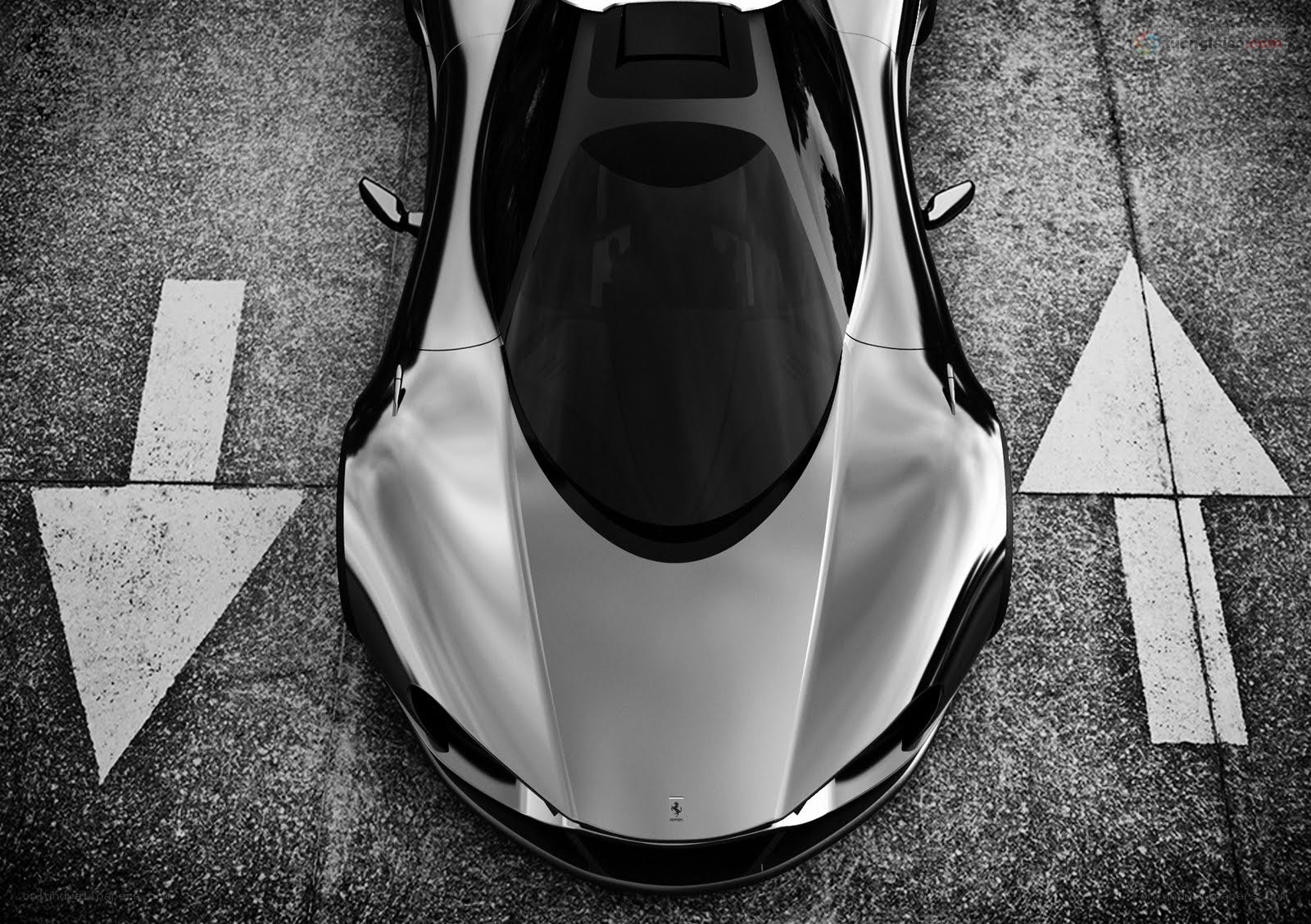 Ferrari supercar from above
