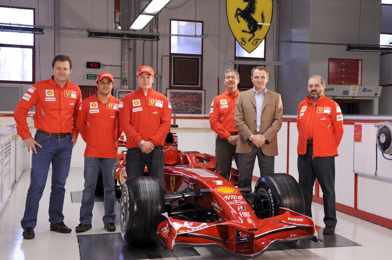 Ferrari team with race car