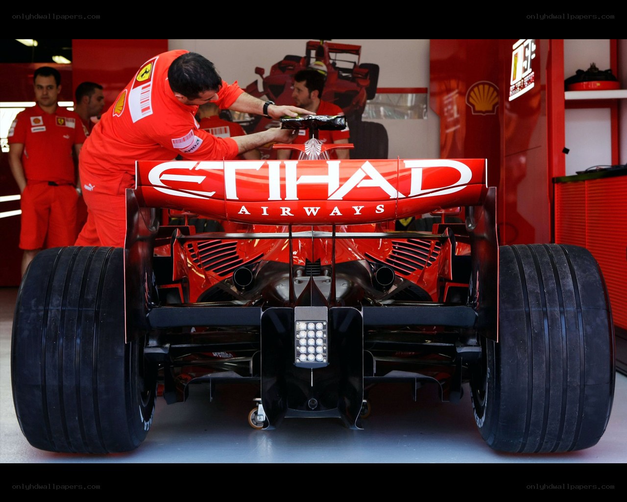 Ferrari team working on car