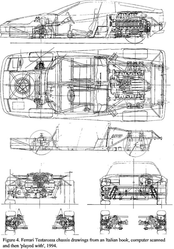 Ferrari Testarossa chassis drawings
