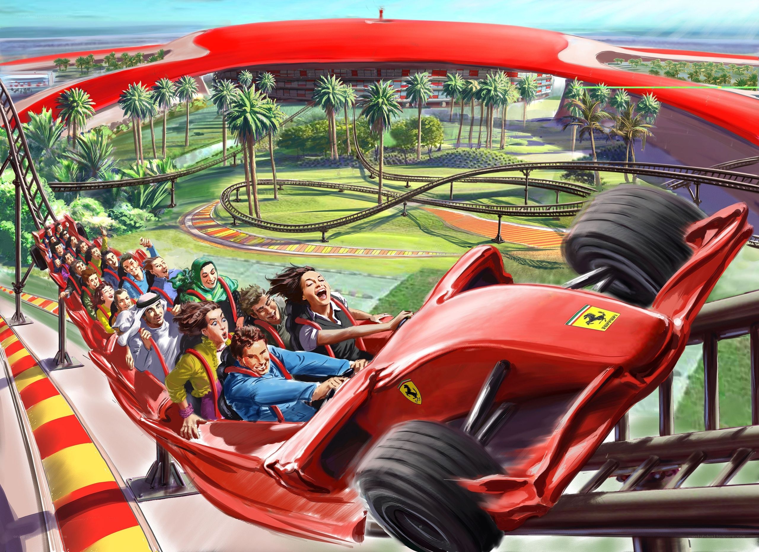 Ferrari-themed roller coaster ride