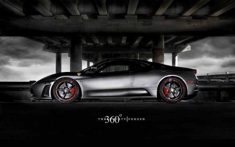 Ferrari under a bridge