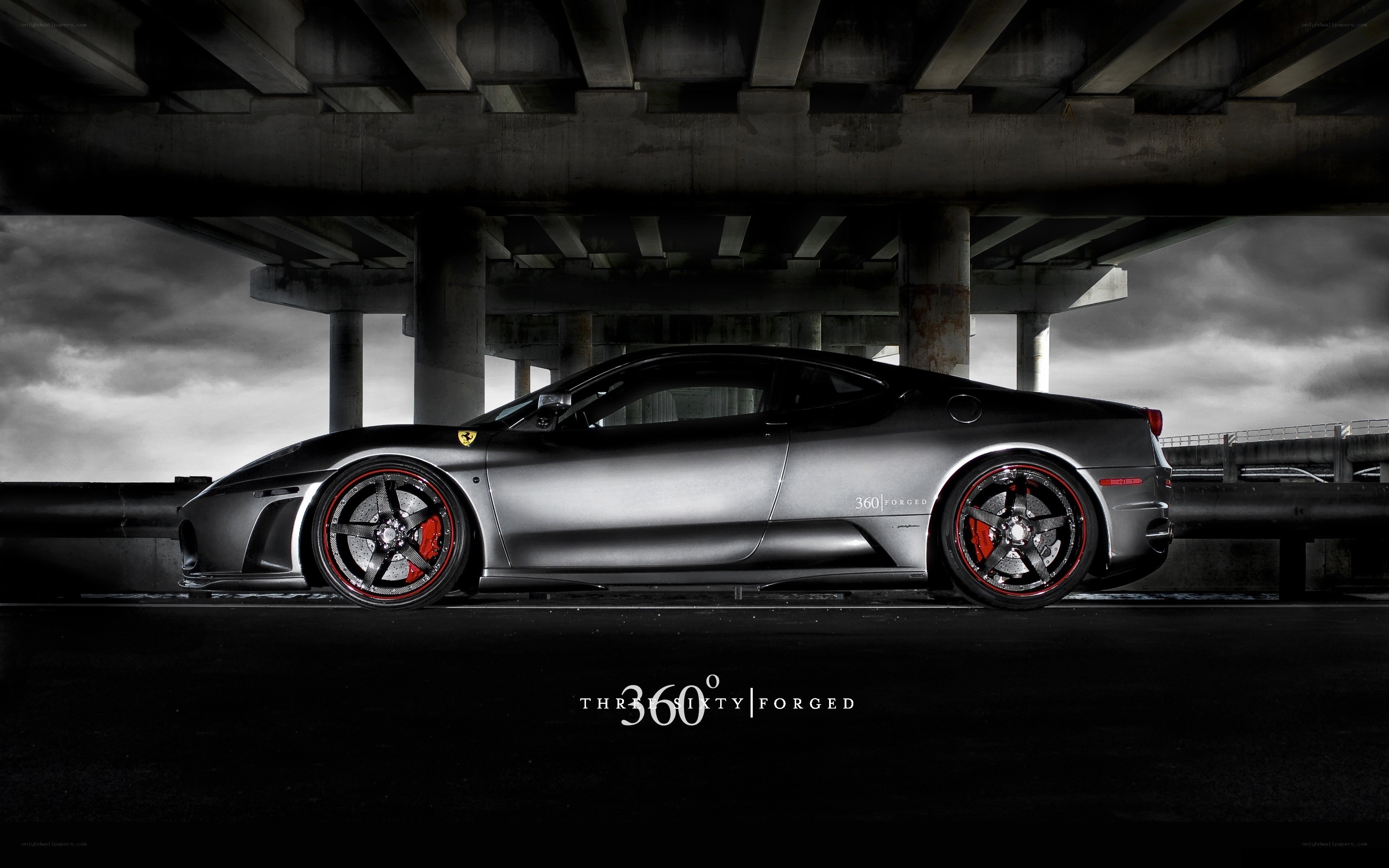 Ferrari under a bridge