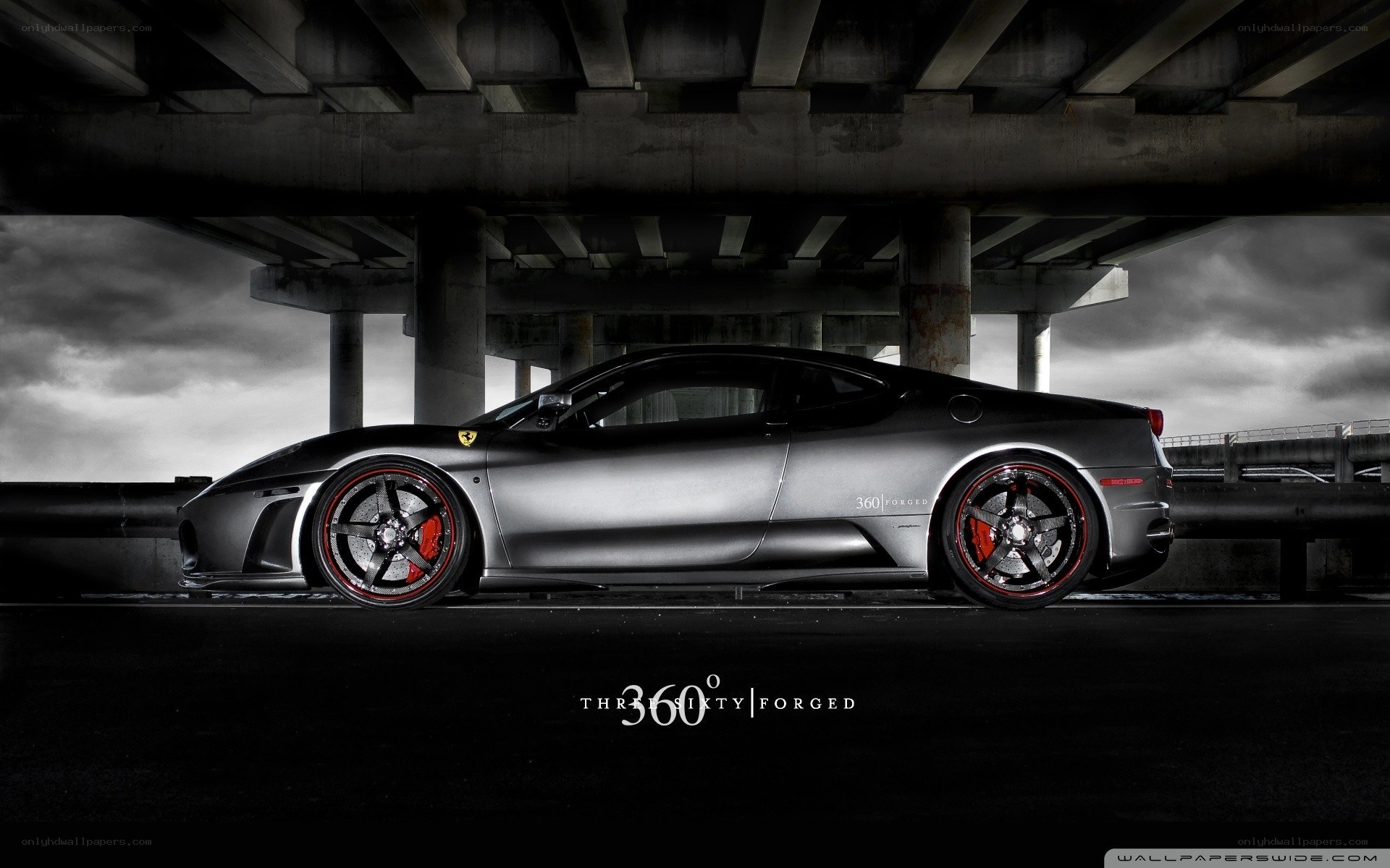 Ferrari under overpass