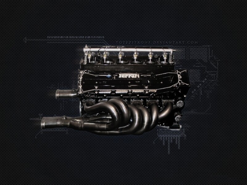 Ferrari V12 Engine — Black