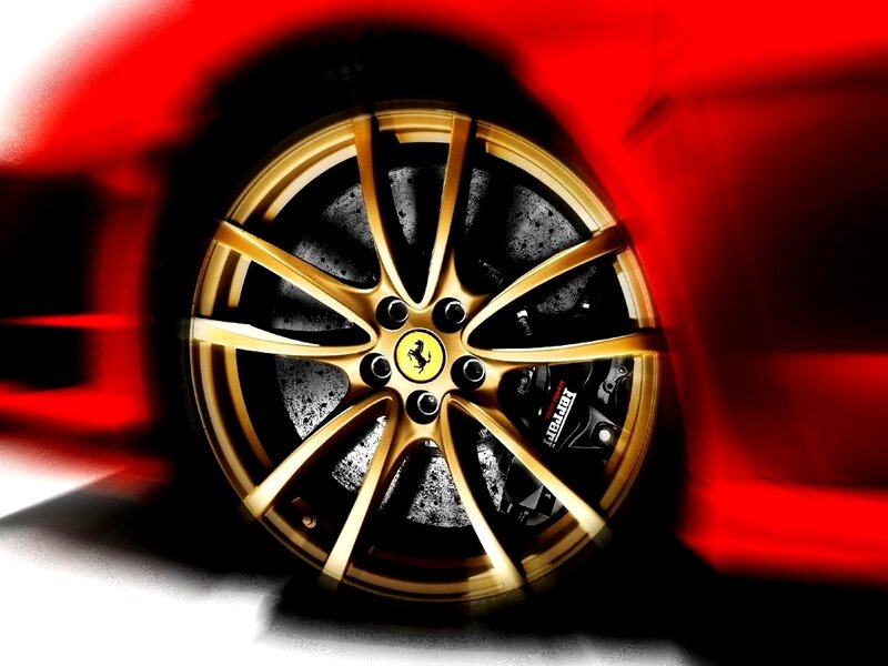 Ferrari wheel in motion