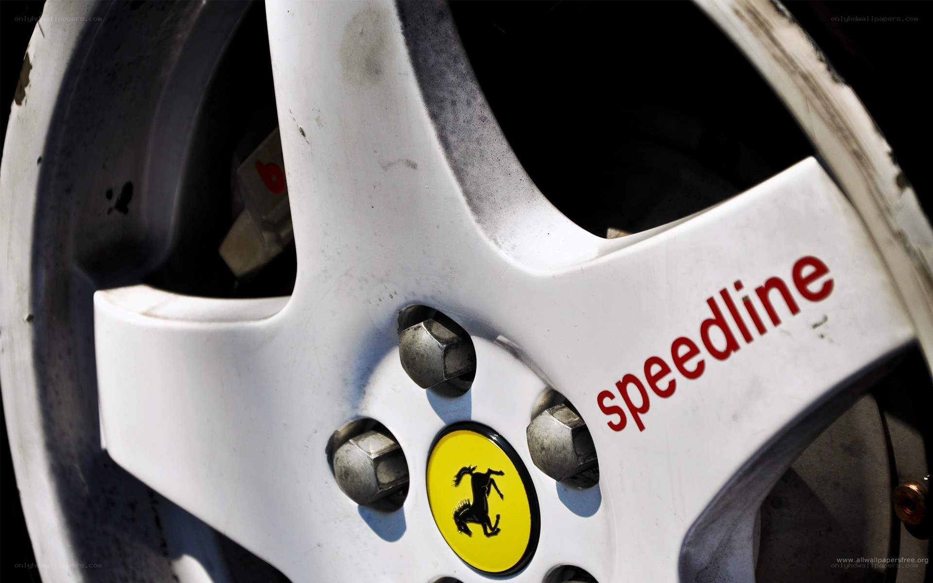 Ferrari wheel with Speedline logo