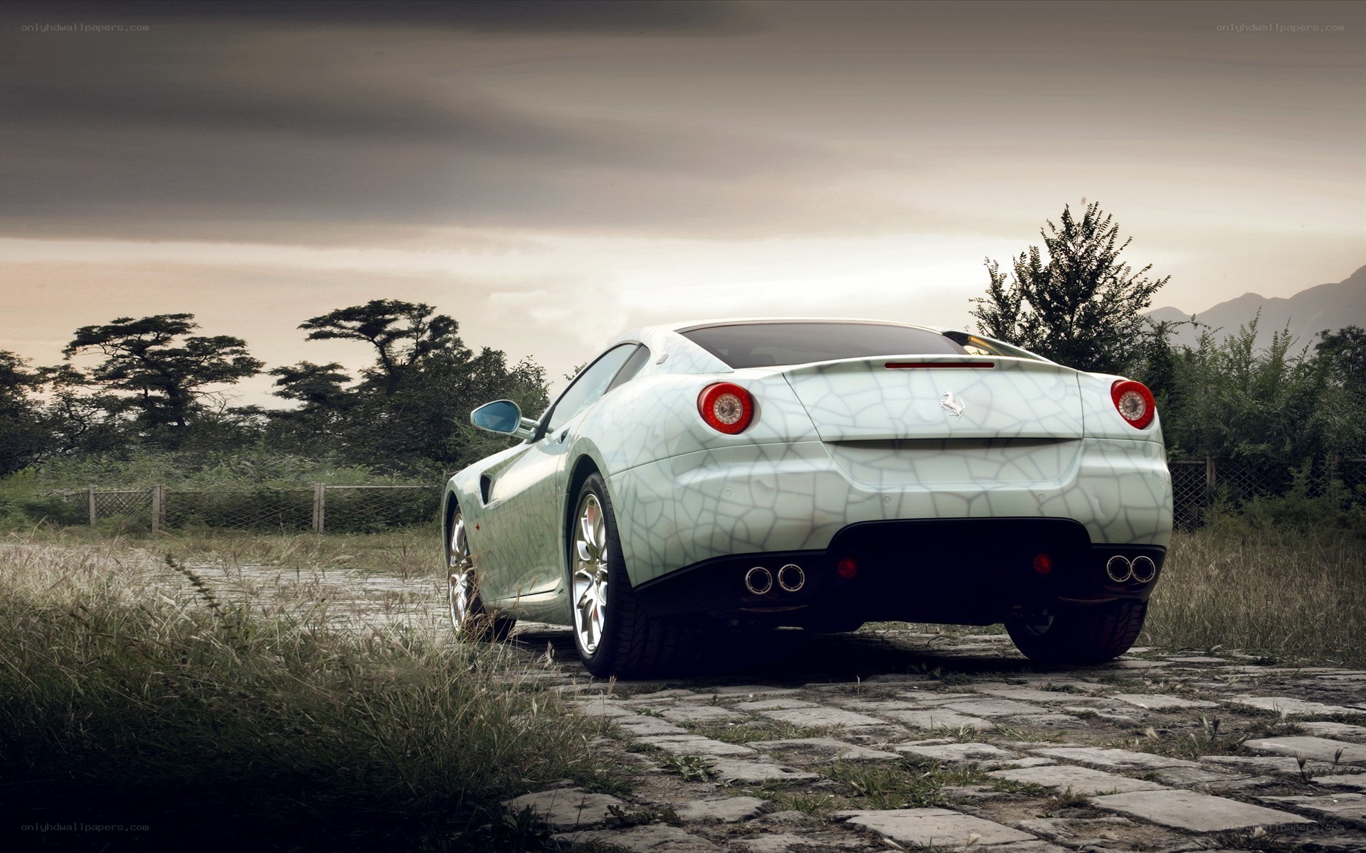 Ferrari with cracked paint design