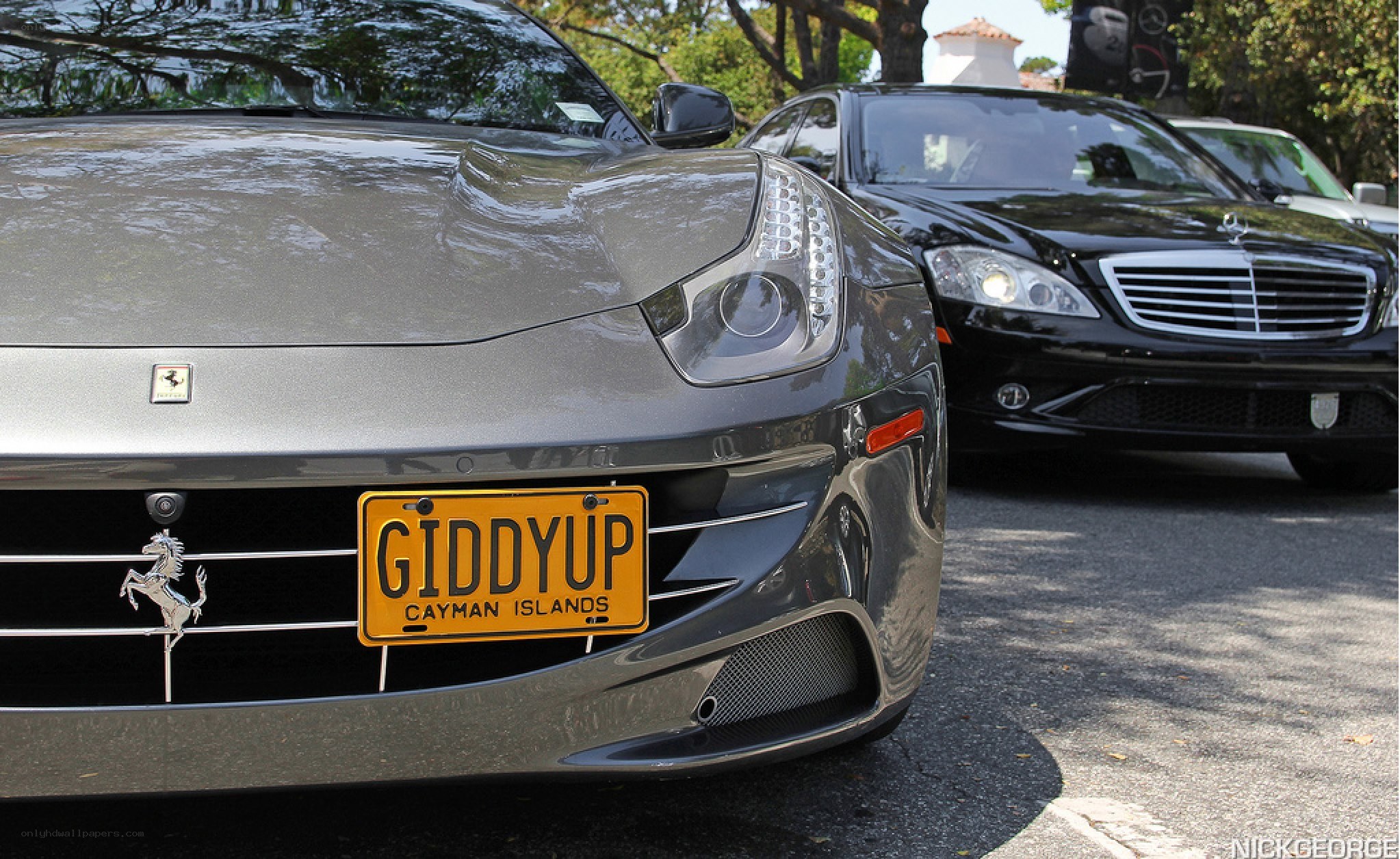 Ferrari with custom license plate