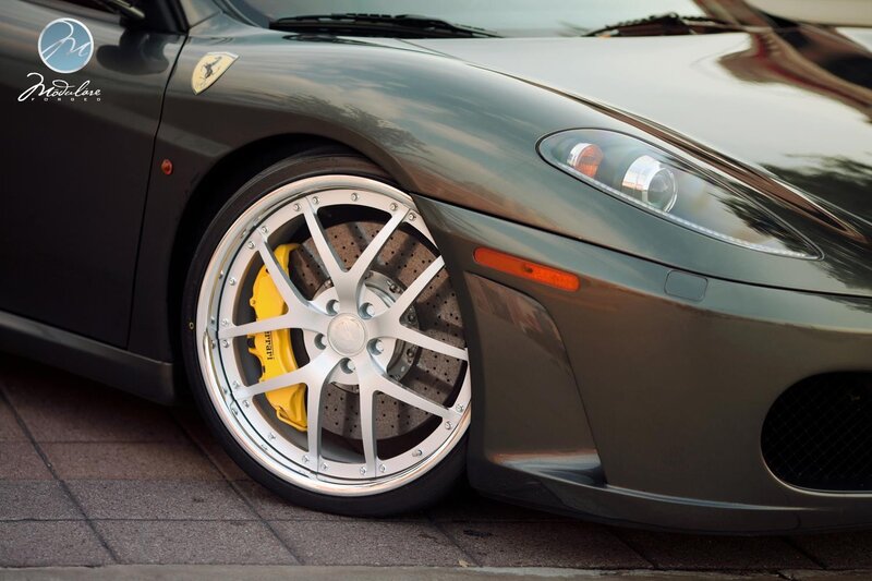 Ferrari with custom wheels