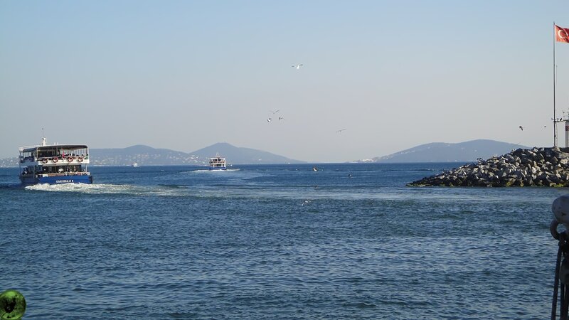 Ferries on Blue Water