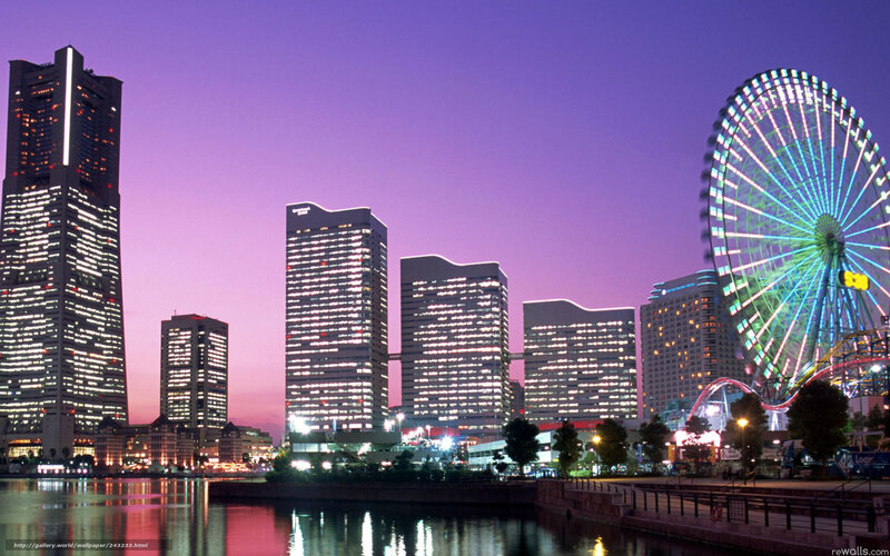 Ferris Wheel and Skyscrapers — Purple