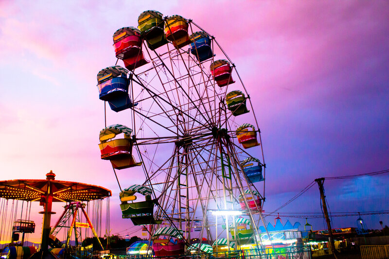 Ferris Wheel at Amusement Park — Purple