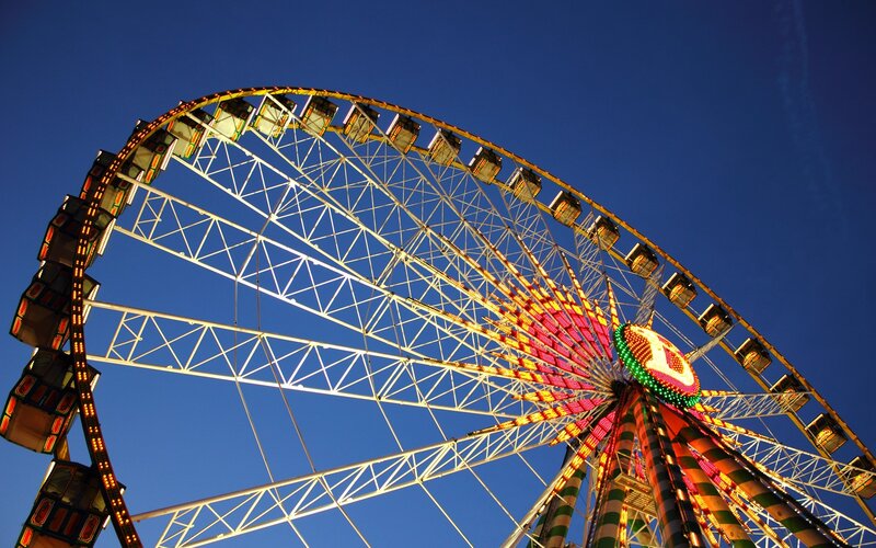 Ferris Wheel at Dusk — Blue, Dramatic