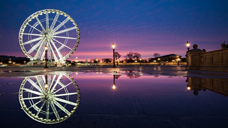 Ferris Wheel at Dusk — Purple