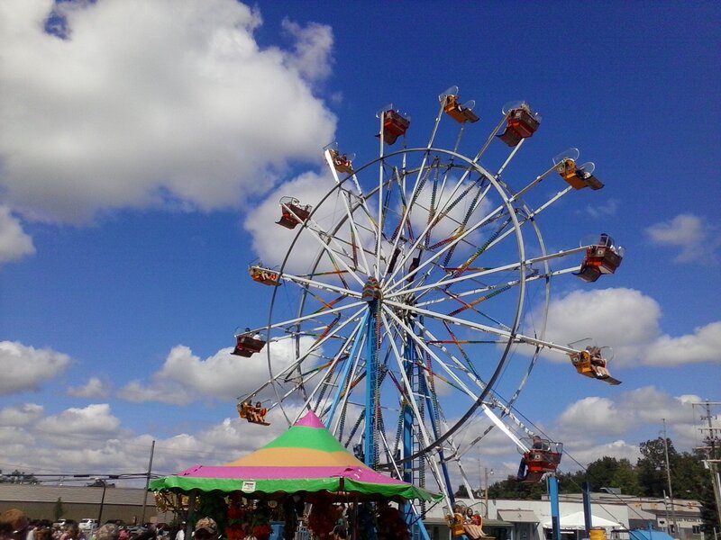 Ferris Wheel at Fair — Blue, Bright