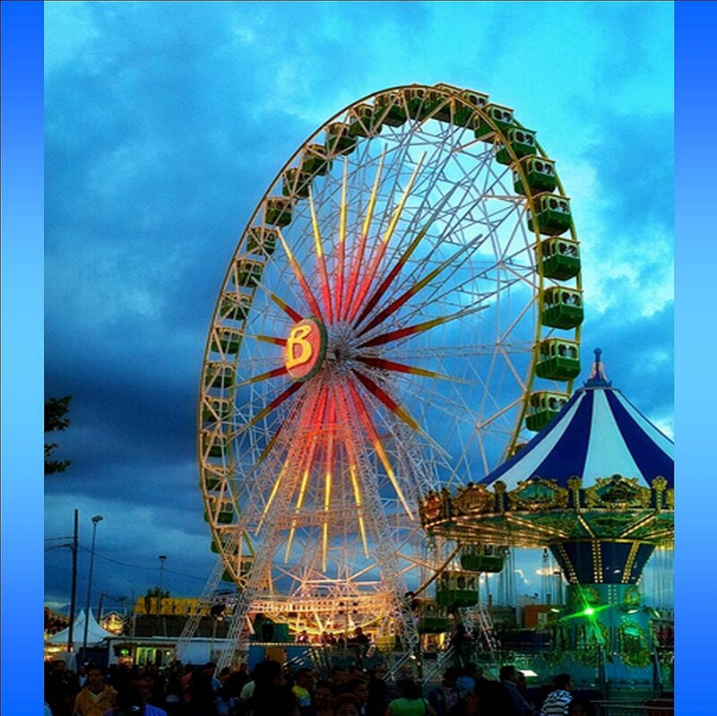 Ferris Wheel at Fair — Blue, Dramatic