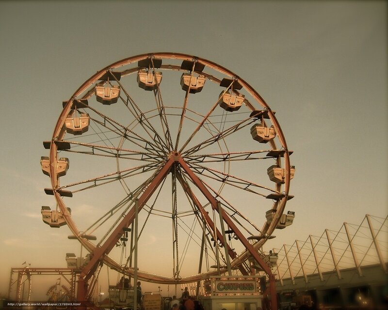 Ferris Wheel at Fair — Brown, Calm, Sunset