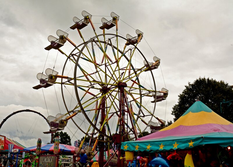Ferris Wheel at Fair — Gray