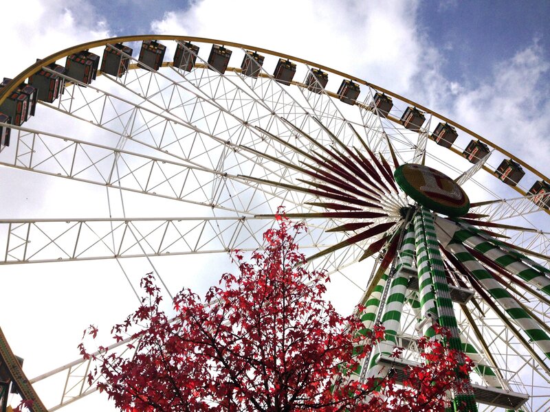 Ferris Wheel at Fair — White