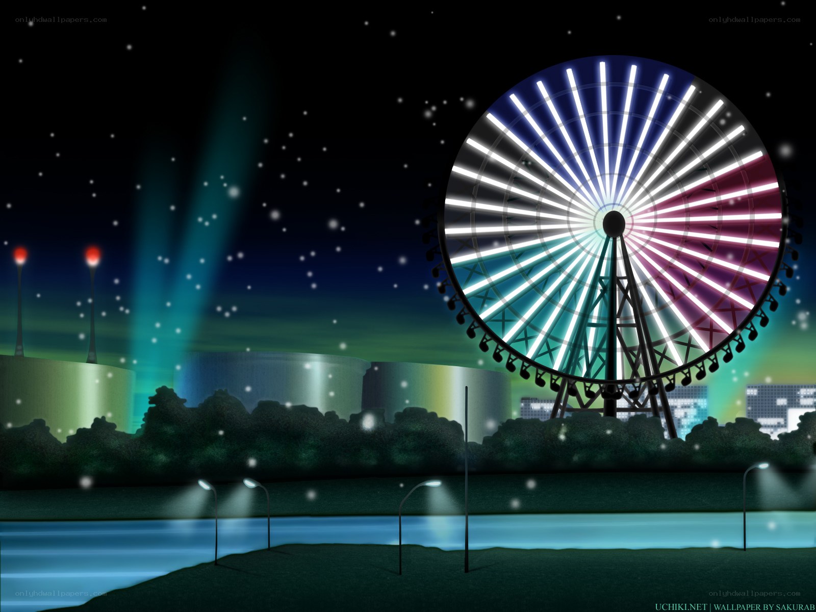 Ferris wheel at night