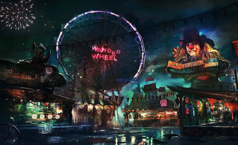 Ferris Wheel at Night — Black, Nocturnal