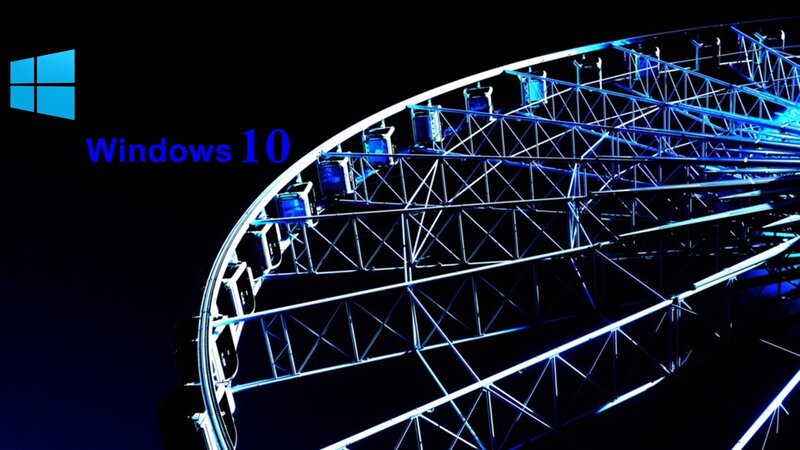 Ferris Wheel at Night — Blue, Dramatic, Photograph, Logo