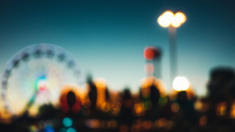 Ferris Wheel at Night — Blue, Dreamy
