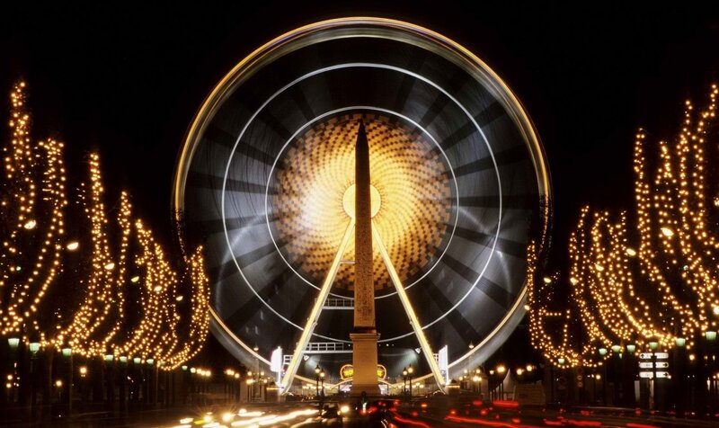 Ferris wheel at night in Paris