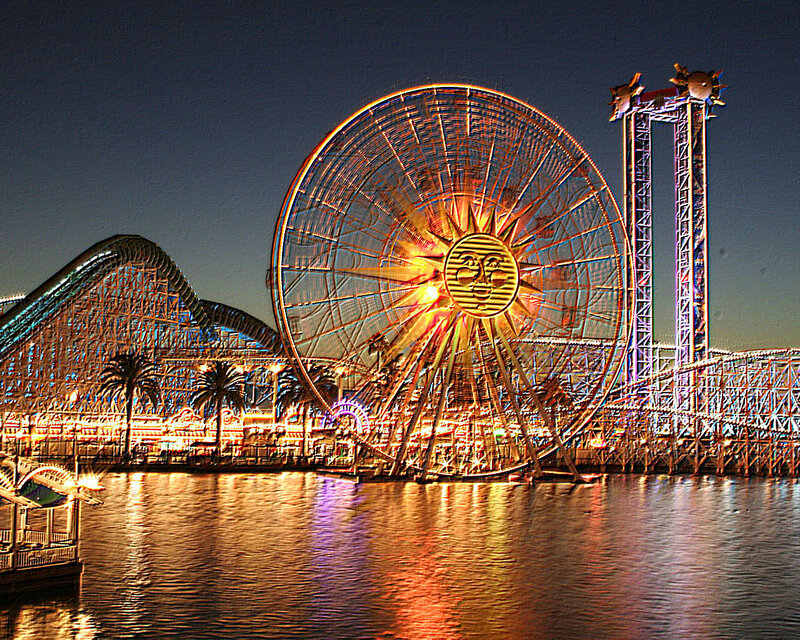 Ferris Wheel at Night — Orange, Dramatic