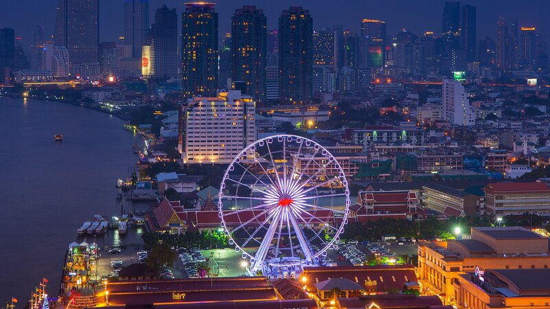 Ferris Wheel at Night — Purple, Dramatic