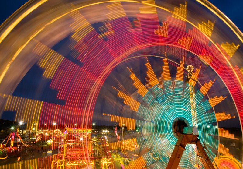 Ferris Wheel at Night — Red