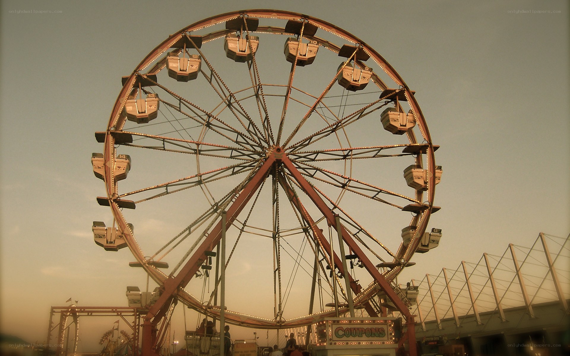 Ferris wheel at sunset