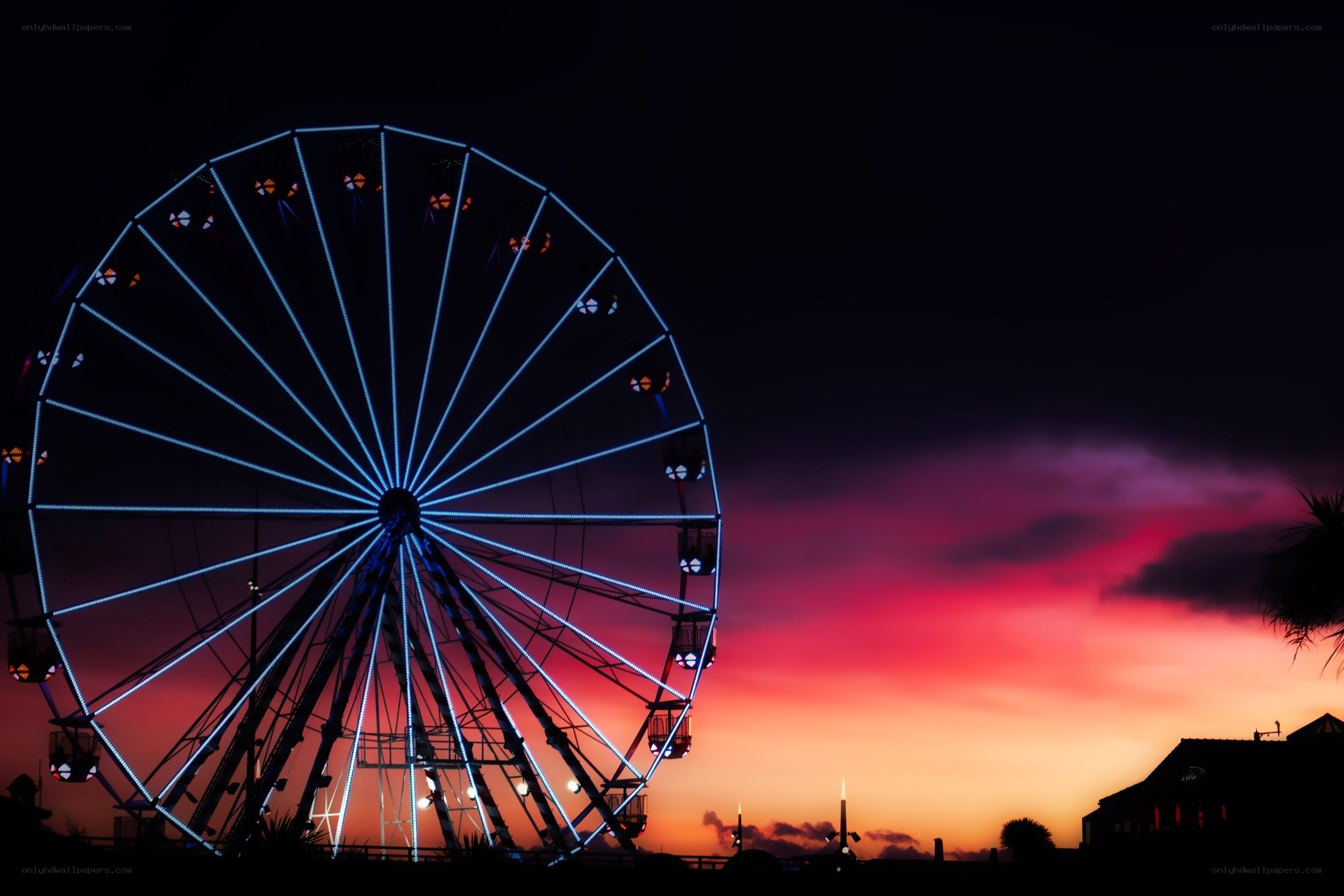 Ferris wheel at sunset