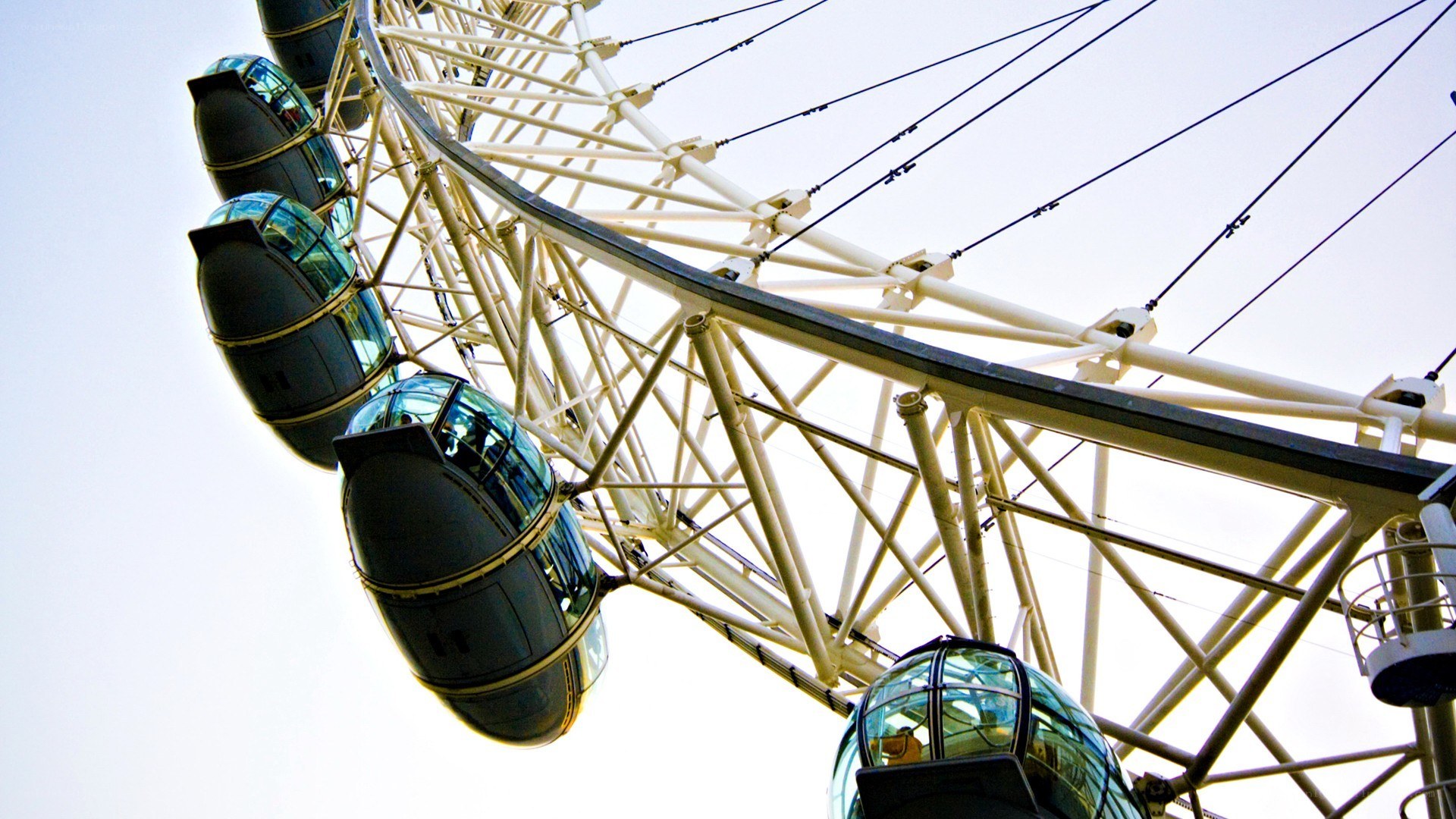 Ferris wheel from below