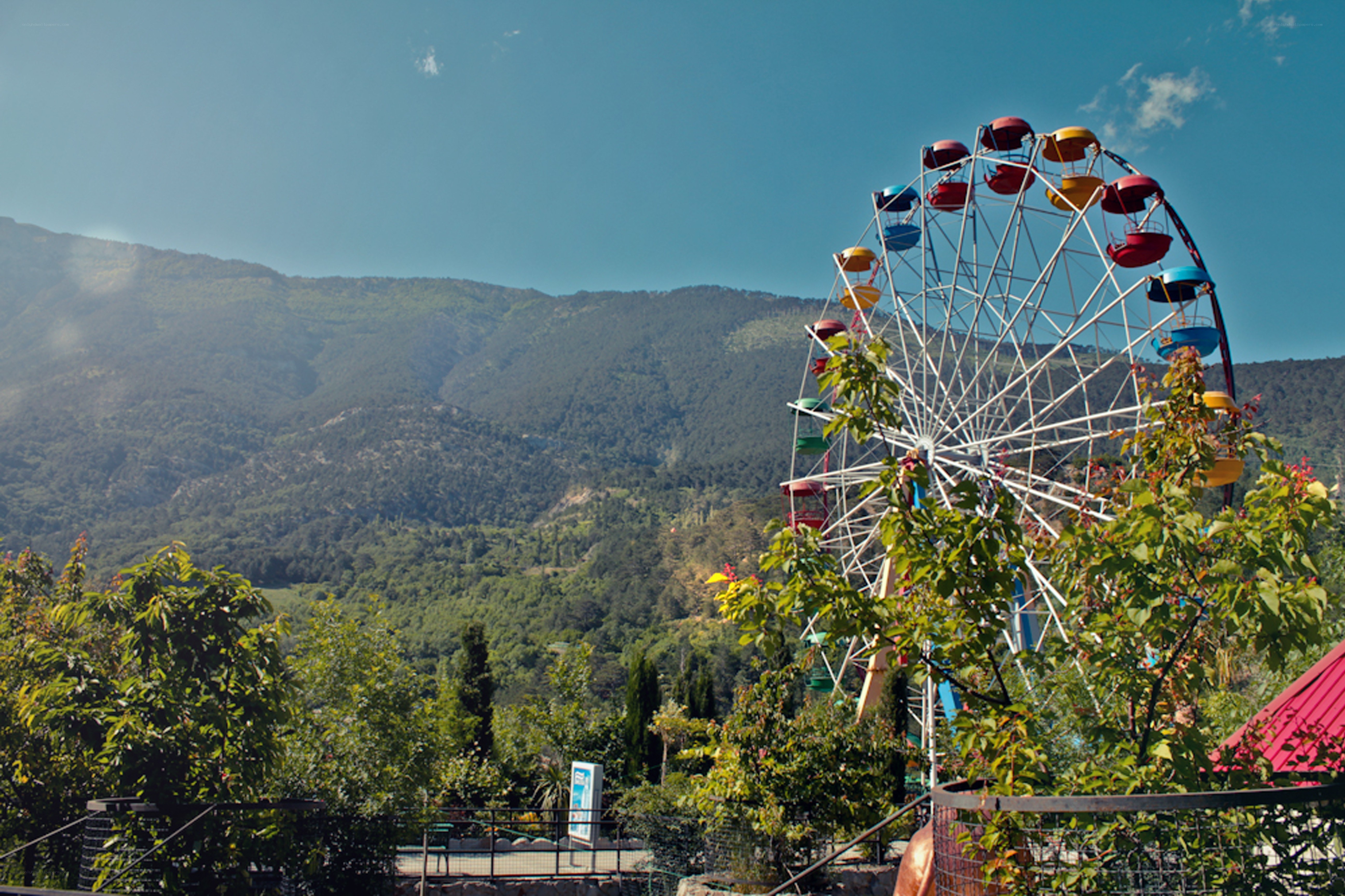 Ferris wheel in mountain park