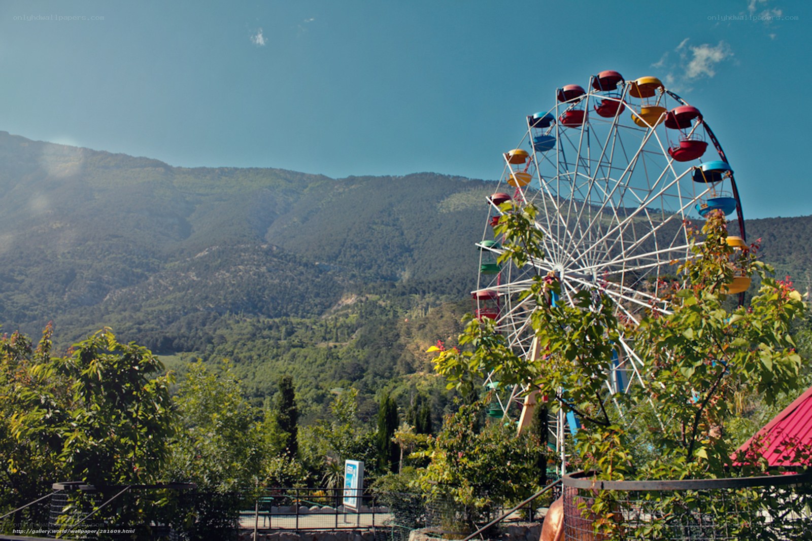 Ferris wheel in mountain park