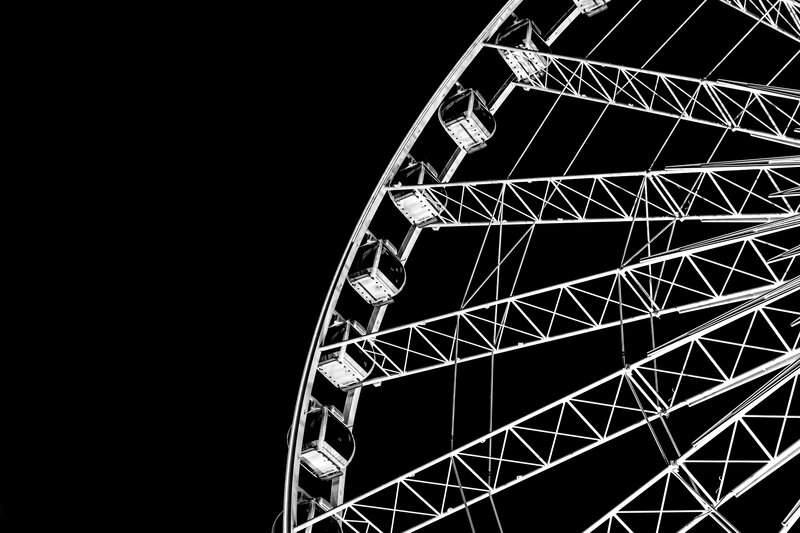 Ferris Wheel Structure — Black, Dramatic