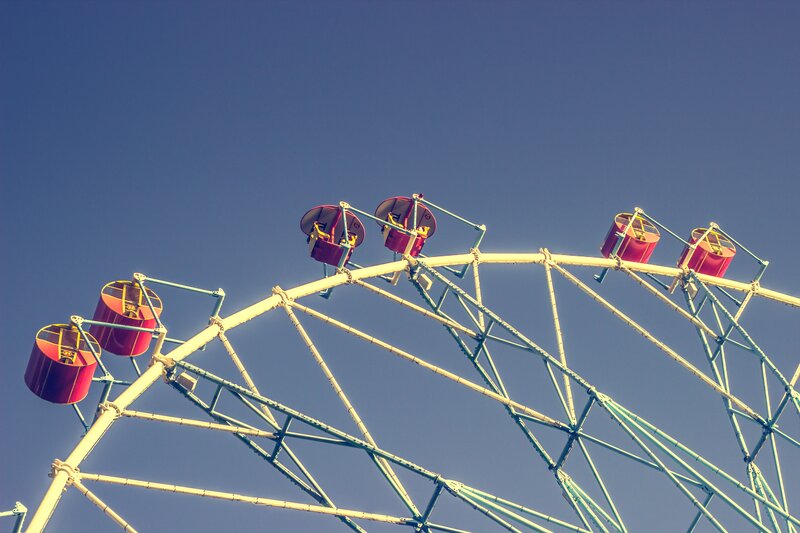 Ferris Wheel Structure — Blue, Serene