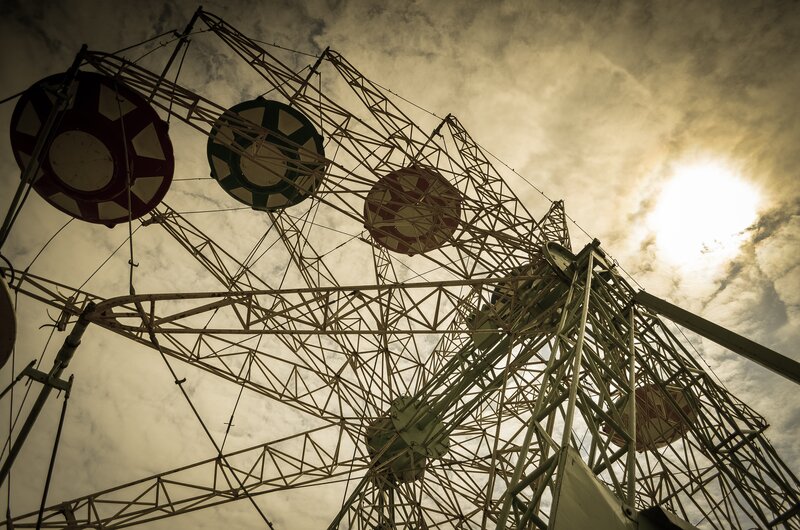 Ferris Wheel Structure — Gray, Dramatic