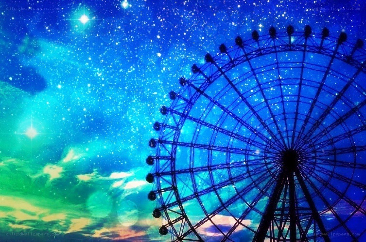Ferris wheel under starry sky
