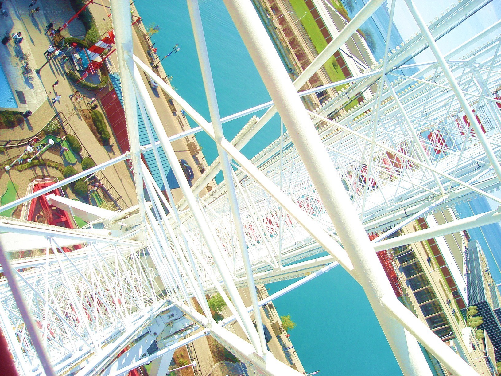 Ferris wheel view from above