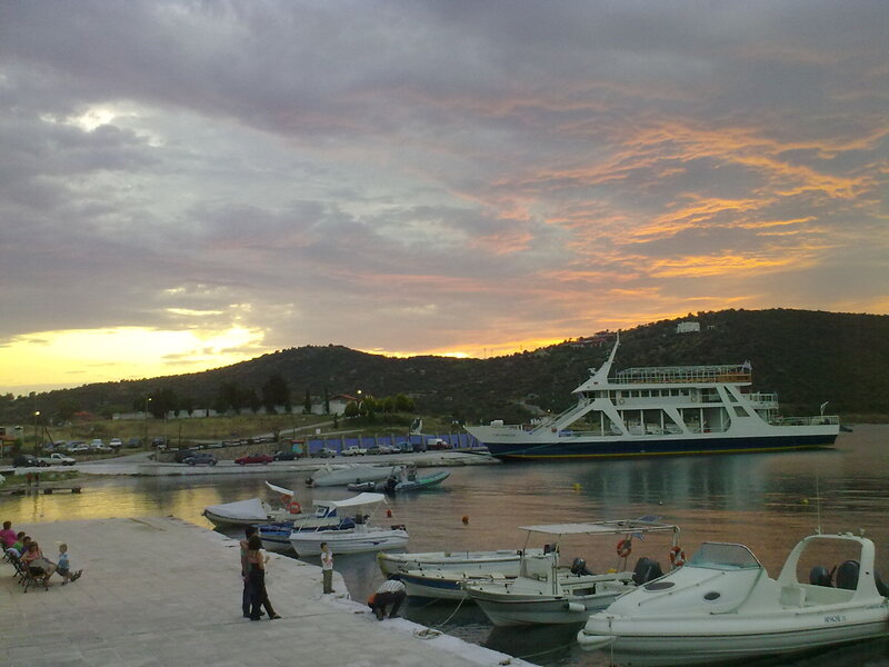 Ferry Boat at Harbor — Orange