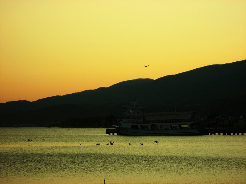 Ferry Boat at Sunset