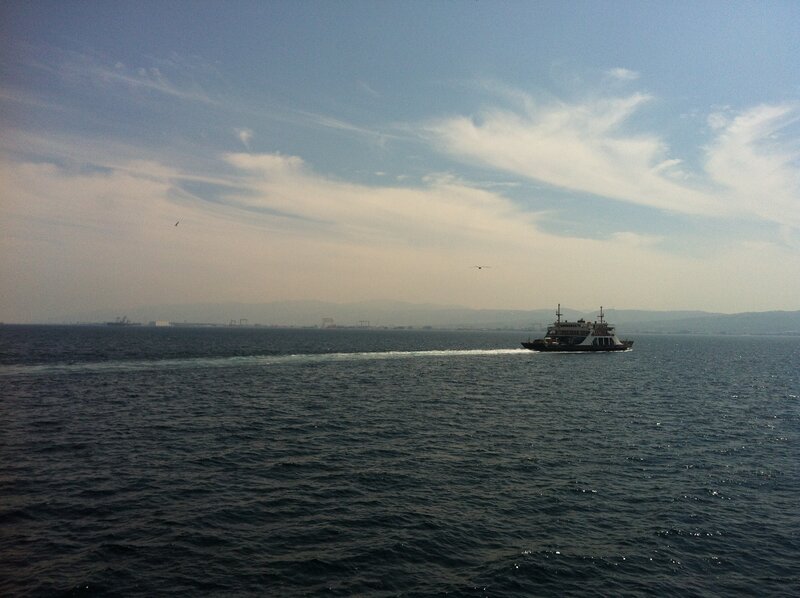 Ferry Boat on Sea — Blue, Calm, Afternoon