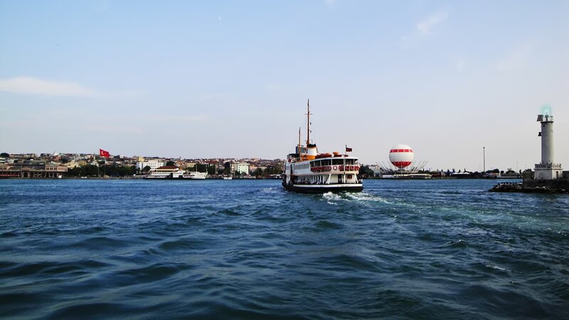 Ferry Boat on Water — Blue, Calm, Afternoon
