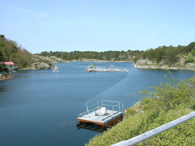 Ferry dock in a coastal inlet