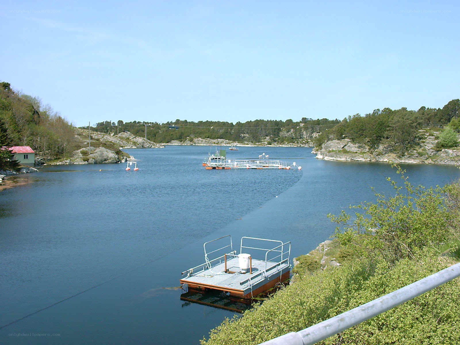 Ferry dock in a coastal inlet